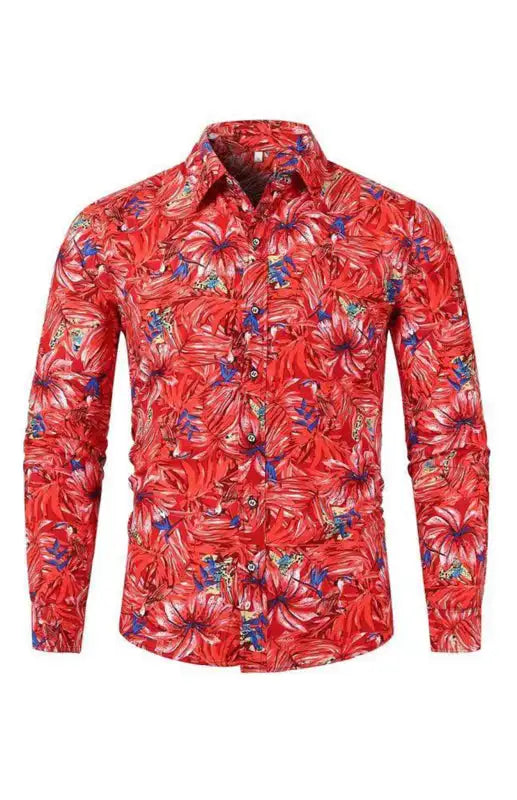 Men's Hawaiian Shirt Short Sleeves Printed Button Down Summer Beach Dress Shirts