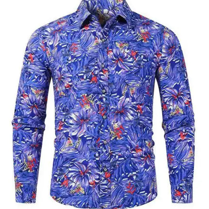 Men's Hawaiian Shirt Short Sleeves Printed Button Down Summer Beach Dress Shirts