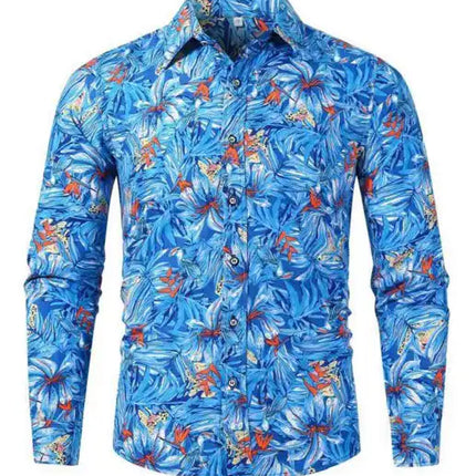 Men's Hawaiian Shirt Short Sleeves Printed Button Down Summer Beach Dress Shirts