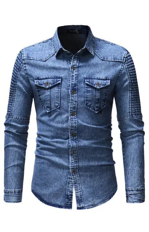 Men's Fashion Patchwork Denim Shirt