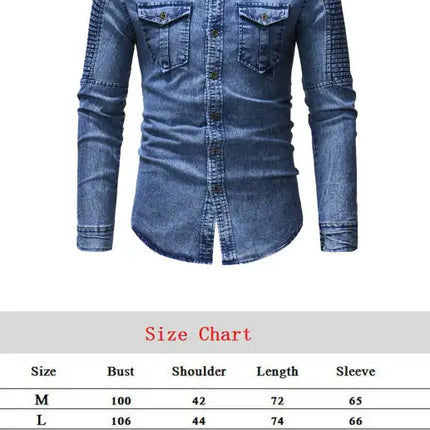 Men's Fashion Patchwork Denim Shirt