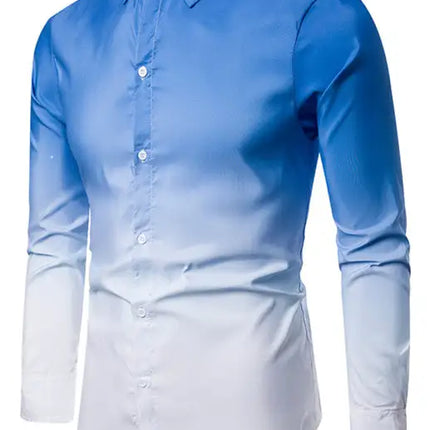 Men's Casual Dress Shirt Button Down Shirts Long-Sleeve Work Shirt Spread Collar Tops