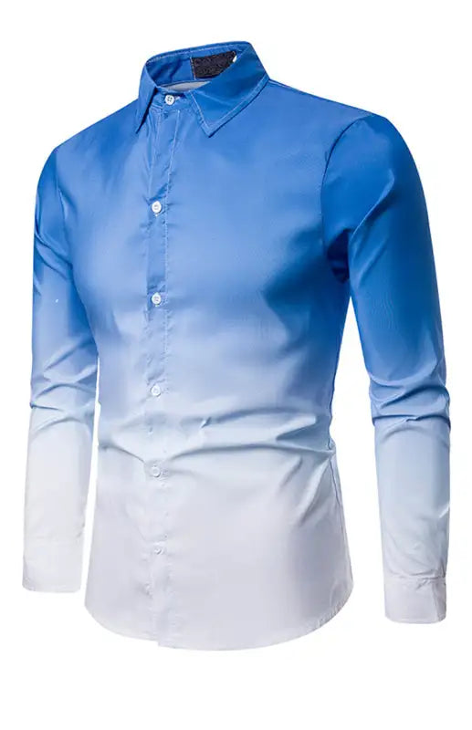 Men's Casual Dress Shirt Button Down Shirts Long-Sleeve Work Shirt Spread Collar Tops