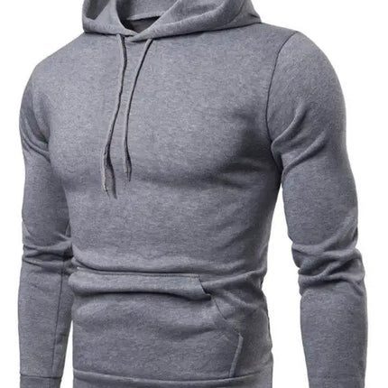 Men's Solid Color Slim Fit Hooded Long Sleeve Sweatshirt
