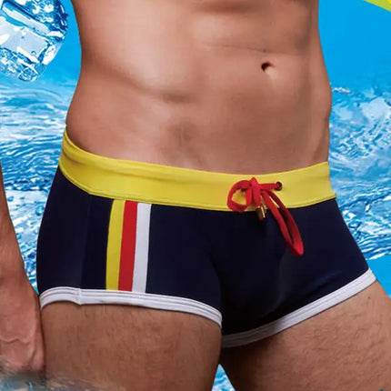 Bañador tipo bóxer con cintura ancha y bloques de color para hombre 