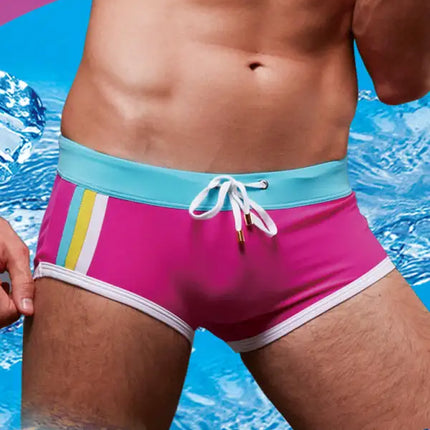 Bañador tipo bóxer con cintura ancha y bloques de color para hombre 