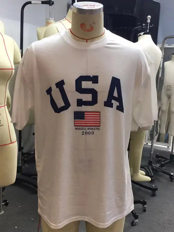 Men's American Flag Graphic Print Short Sleeve T-shirt