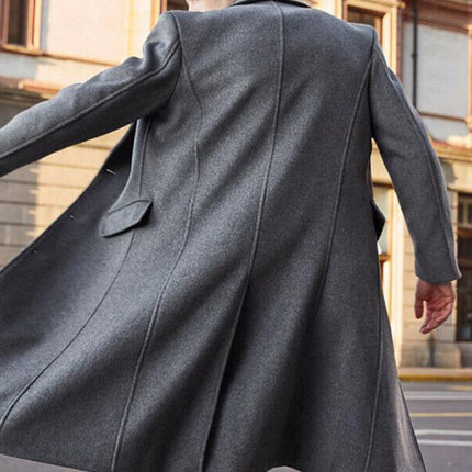 Men's long woolen windbreaker woolen coat