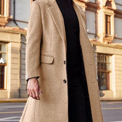 Men's long woolen windbreaker woolen coat