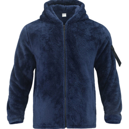 Men's warm jacket, loose hooded casual jacket