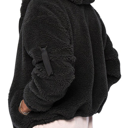 Men's warm jacket, loose hooded casual jacket