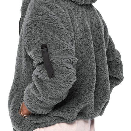 Men's warm jacket, loose hooded casual jacket