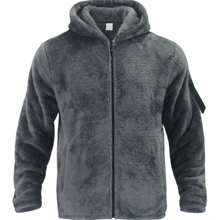 Men's warm jacket, loose hooded casual jacket