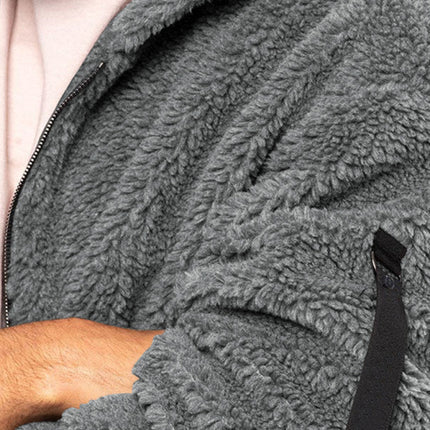 Men's warm jacket, loose hooded casual jacket