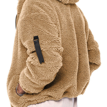 Men's warm jacket, loose hooded casual jacket