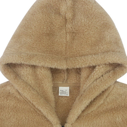 Men's warm jacket, loose hooded casual jacket