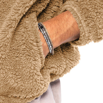 Men's warm jacket, loose hooded casual jacket