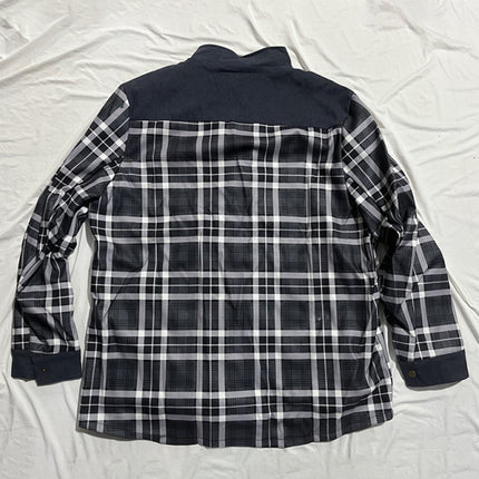 Men's thickened corduroy and velvet long-sleeved plaid patchwork jacket