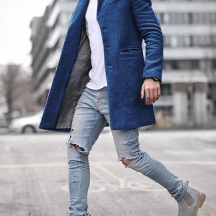 Men's youth woolen coat mid-length coat