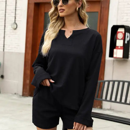 Women's Fashion Trend Waffle Casual Suit