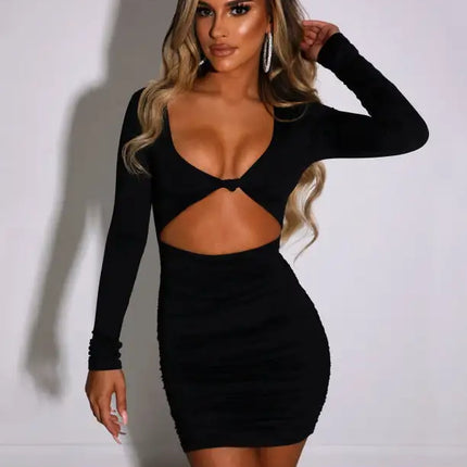 Mini vestidos de fiesta sexy ahuecados torcidos para mujer 