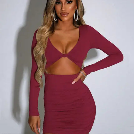 Mini vestidos de fiesta sexy ahuecados torcidos para mujer 