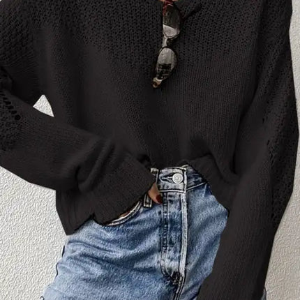 Suéter suelto con hombros caídos y grandes para mujer 