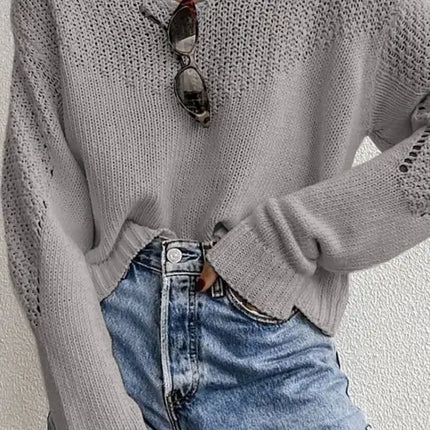 Suéter suelto con hombros caídos y grandes para mujer 