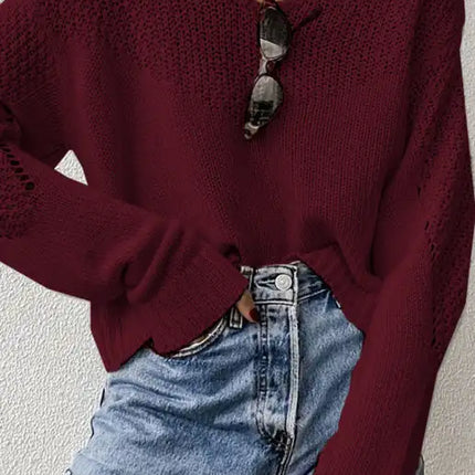 Suéter suelto con hombros caídos y grandes para mujer 