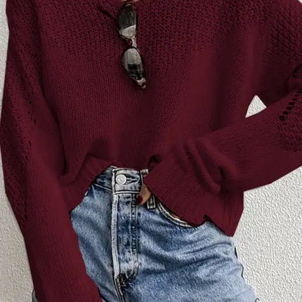 Suéter suelto con hombros caídos y grandes para mujer 