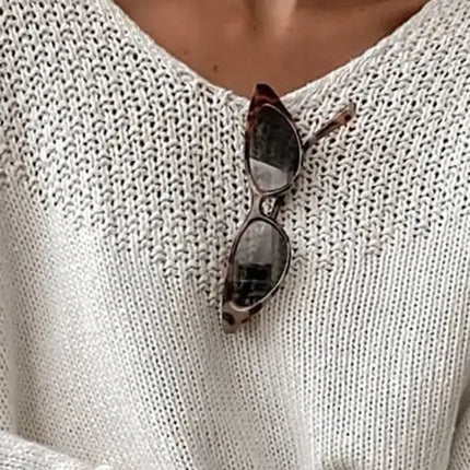 Suéter suelto con hombros caídos y grandes para mujer 