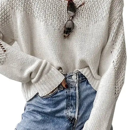 Suéter suelto con hombros caídos y grandes para mujer 