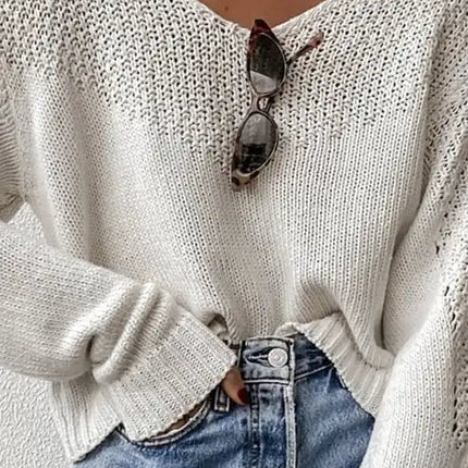 Suéter suelto con hombros caídos y grandes para mujer 