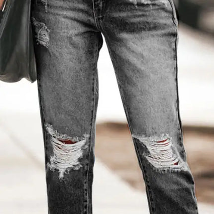 Women's Temperament Ripped Jeans Pants