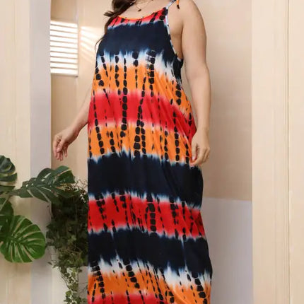 Vestido largo sin mangas de talla grande para mujer 