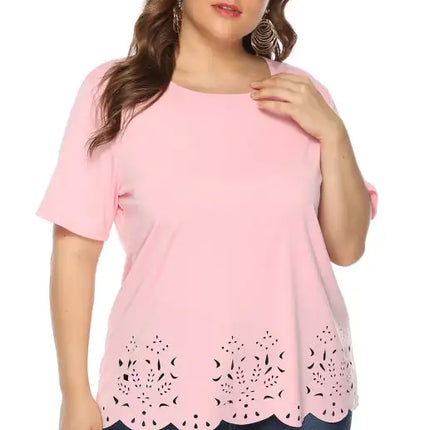 Women's Plus Size Short Sleeve Solid Top