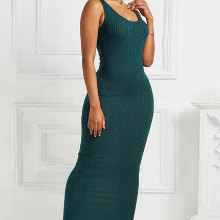 Women's Plus Size Solid Color Sleeveless Dress