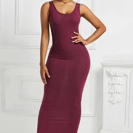 Women's Plus Size Solid Color Sleeveless Dress