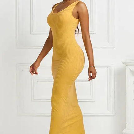 Women's Plus Size Solid Color Sleeveless Dress