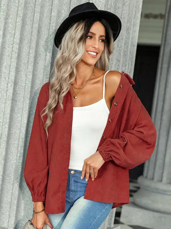 Abrigo fino de color liso a la moda para mujer 