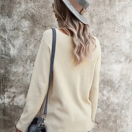 Top sexy cruzado con cuello en V y manga larga para mujer 