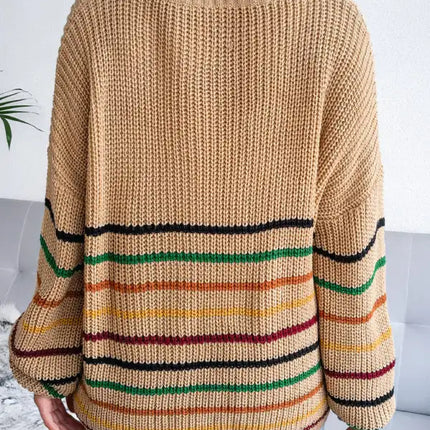 Women's Rainbow Stripe casual loose sweater