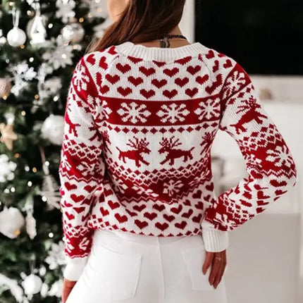 Women's Christmas Crew Neck Long Sleeve Sweater