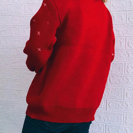 Women's pullover Christmas knitted long sleeve sweater