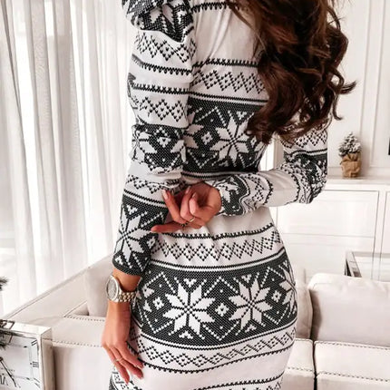 Women's sheath Christmas long-sleeved dresses