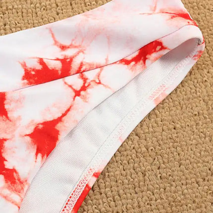 Traje de baño de dos piezas bikini push-up sexy con efecto tie-dye 