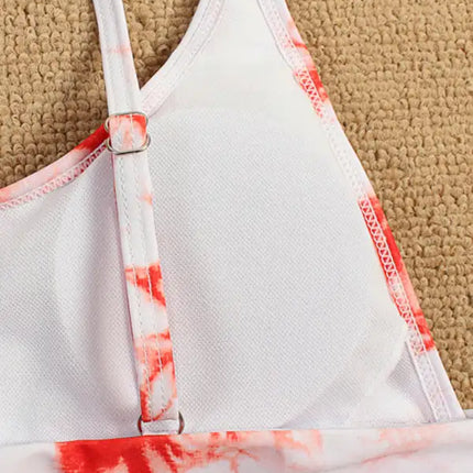 Traje de baño de dos piezas bikini push-up sexy con efecto tie-dye 