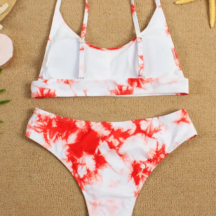 Traje de baño de dos piezas bikini push-up sexy con efecto tie-dye 