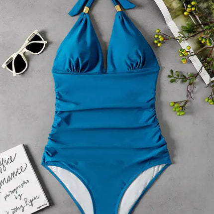 Women's Plunge Halter One-piece Swimsuit