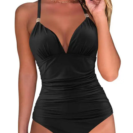 Women's Plunge Halter One-piece Swimsuit